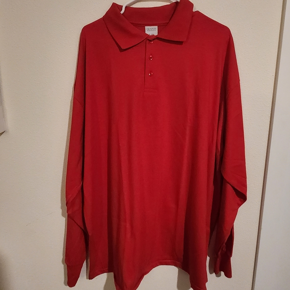 Dennis uniforms adult 3x large long sleeve red shirt